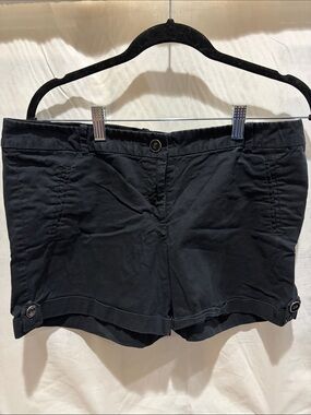 The Limited Black Cuffed Button-Tab Bermuda Shorts